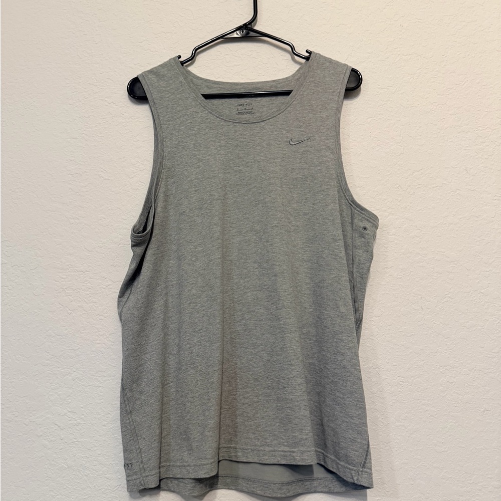 Nike Men’s Light Gray Muscle Tank with Subtle Swoosh